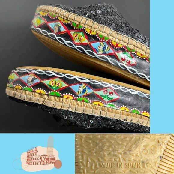 Womens TIZZINI Hand Painted Made in Italy Sequin Loafers / Size 8.5-9 EU 39 - Picture 8 of 8